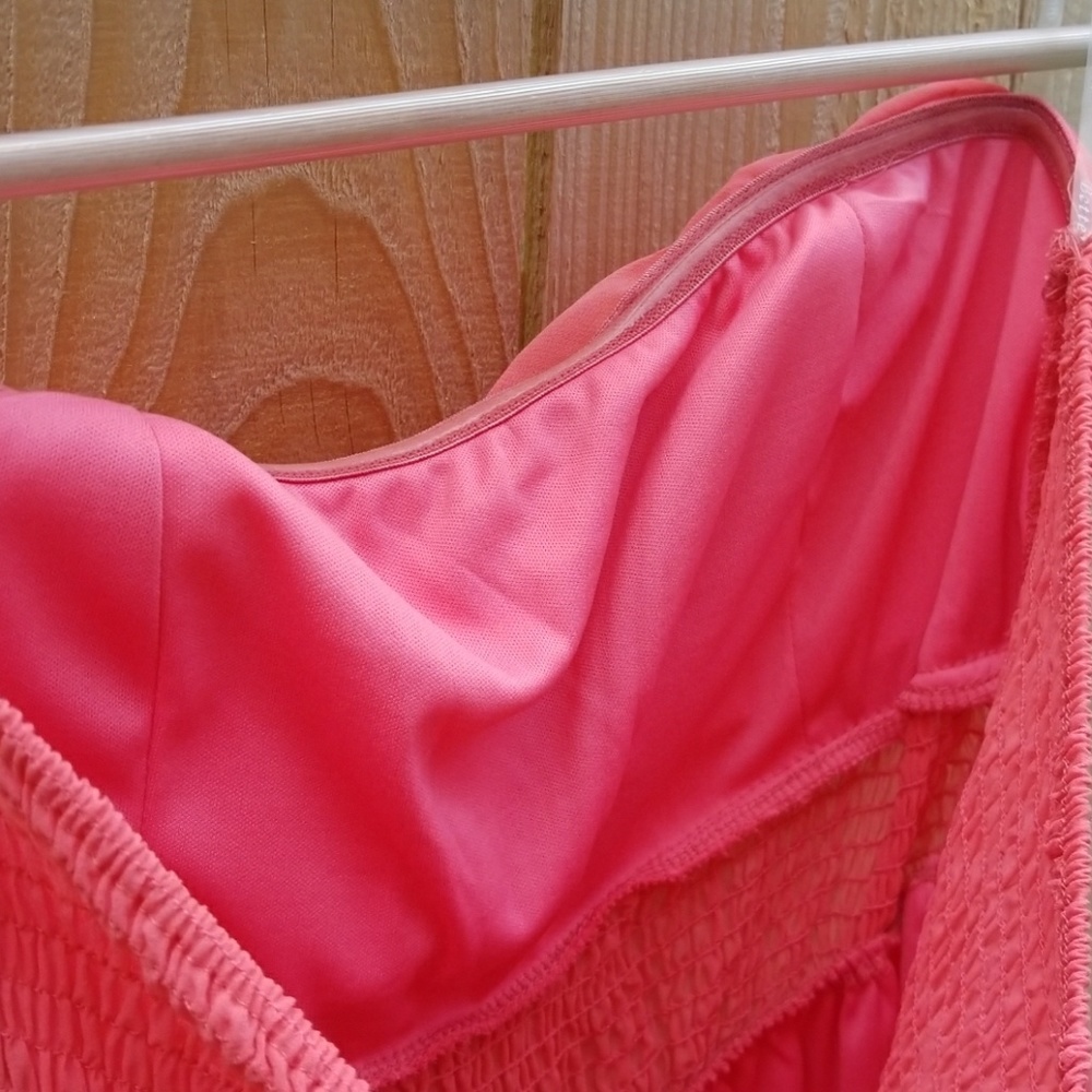 NWOT Pink Party Dress w/ Ruffles & Bubble Hem - Picture 3 of 4
